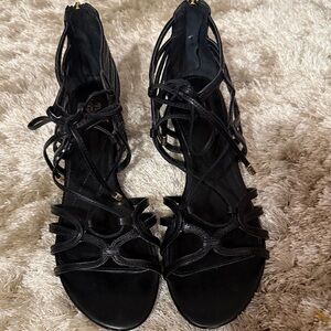 Isola Black Strappy Women's Sandals 8M